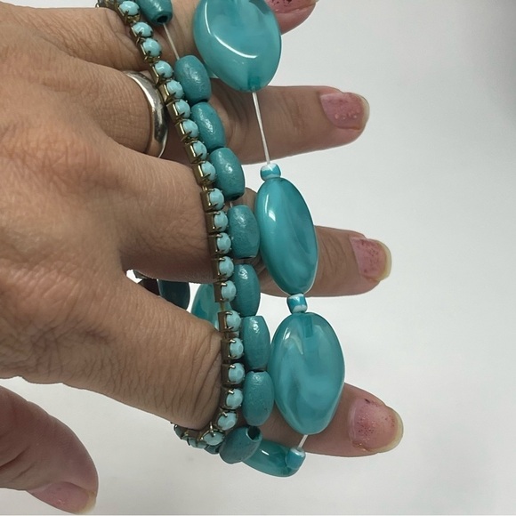 Vintage Turquoise Blue Beaded Bracelets Bundle - Picture 3 of 6